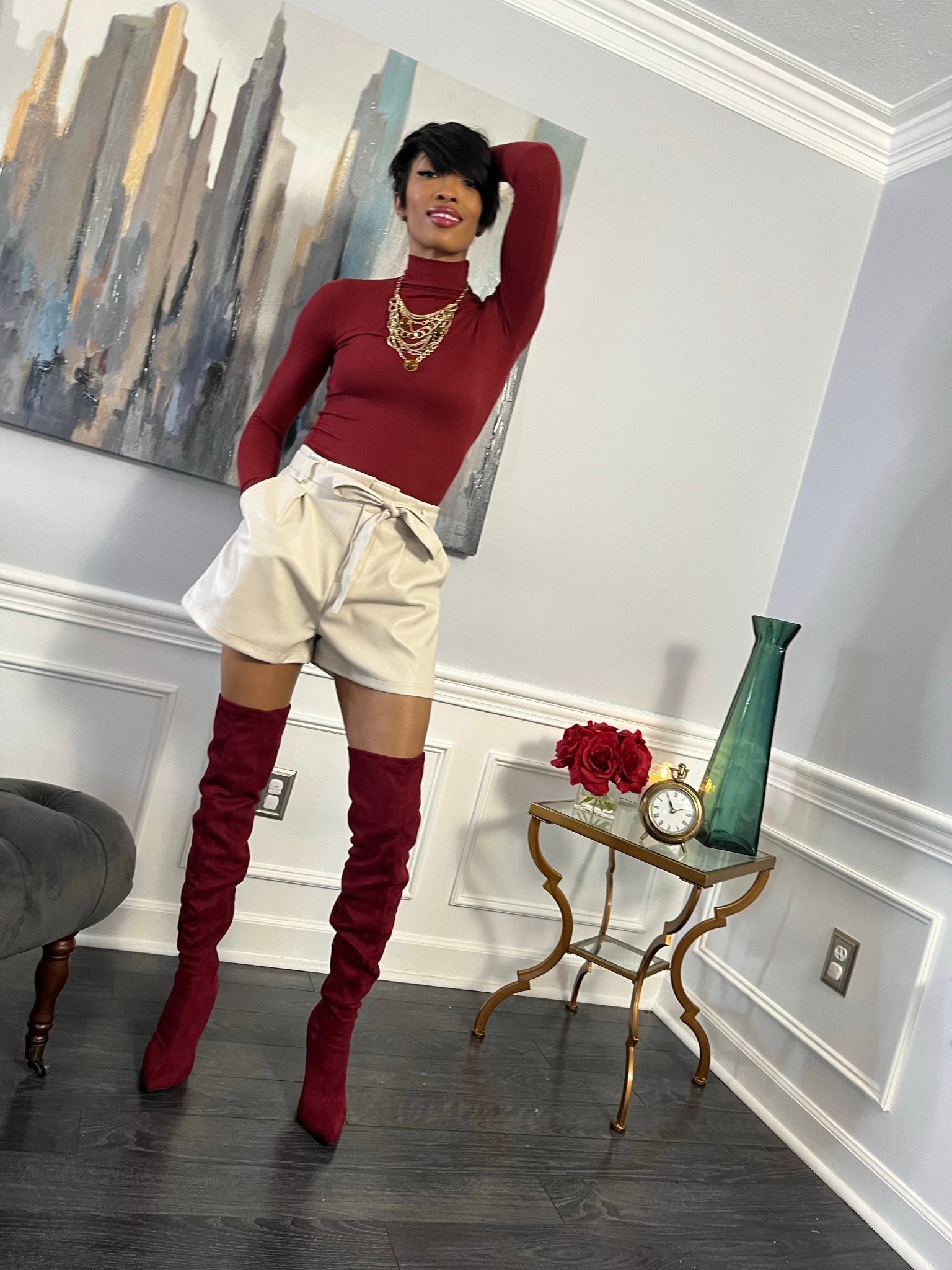 Burgundy TurtleNeck - GlassHouse Chic