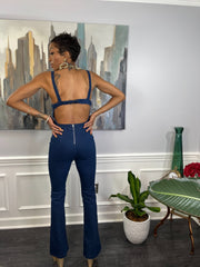 Dark Denim Jumpsuit - GlassHouse Chic