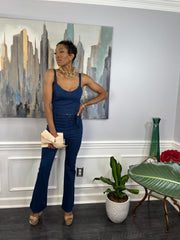 Dark Denim Jumpsuit - GlassHouse Chic