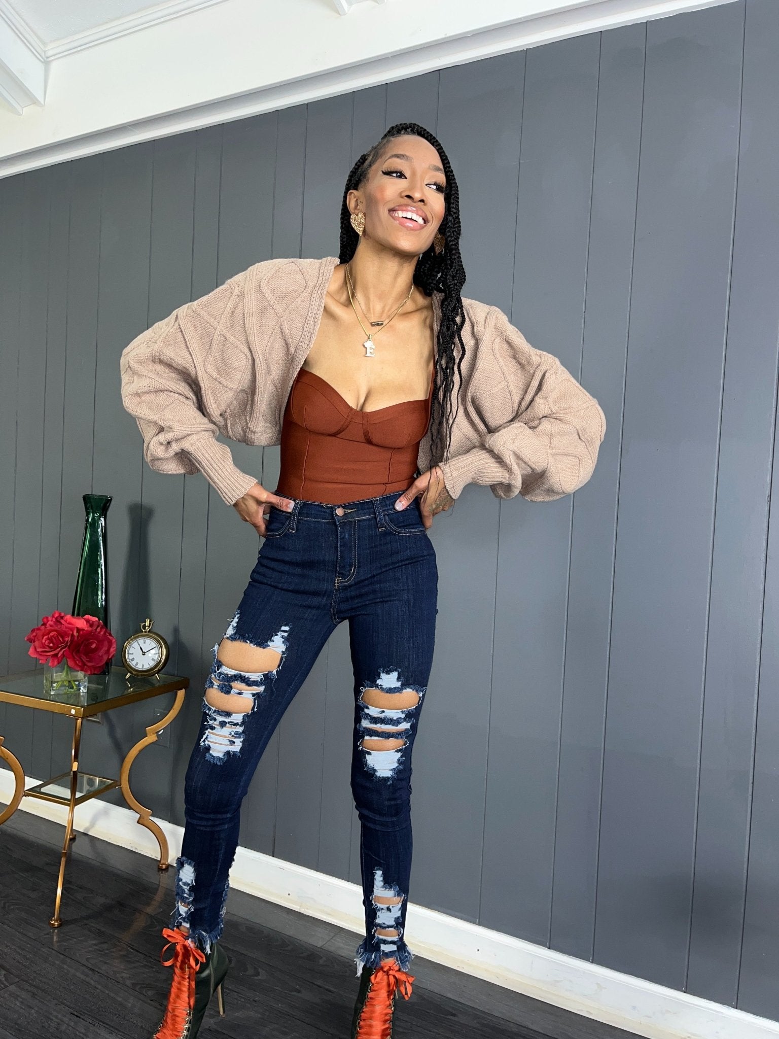 Dark Distressed Denim - GlassHouse Chic