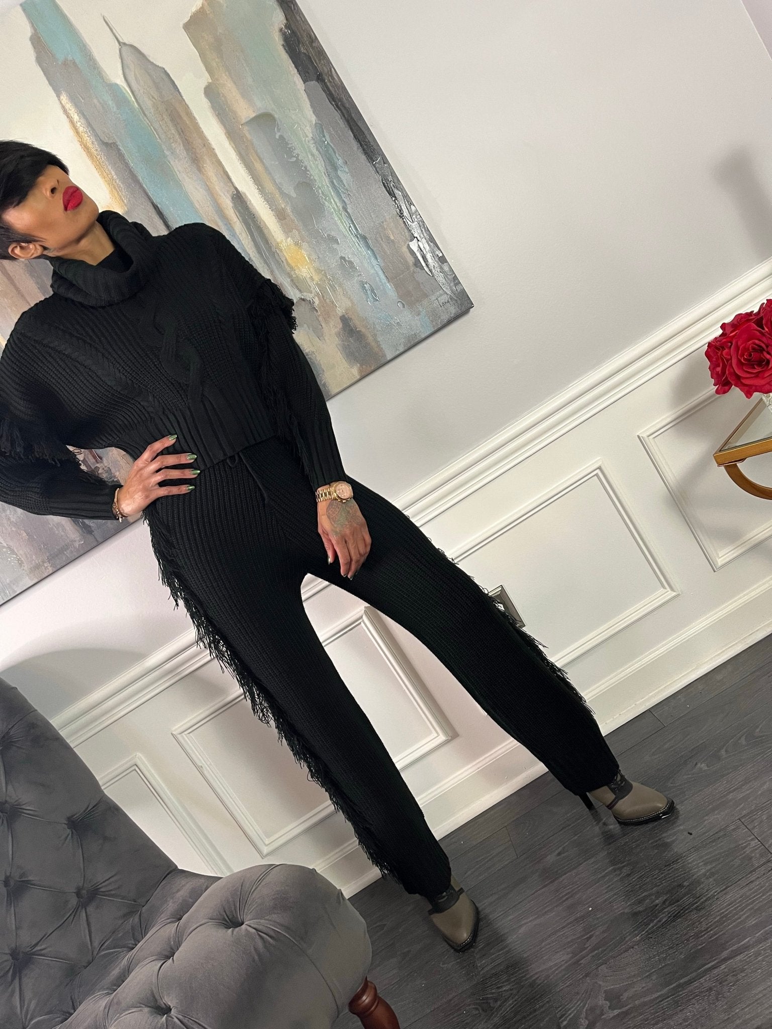 Fringe Sweater Set - GlassHouse Chic