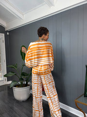 Orange and White Abstract Set - GlassHouse Chic