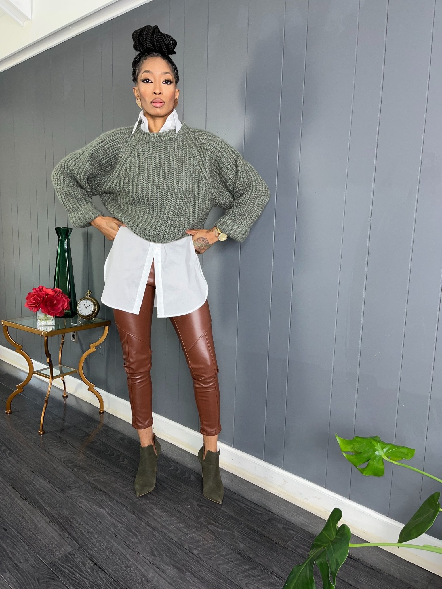 Oversized Cup Hem Sweater - GlassHouse Chic