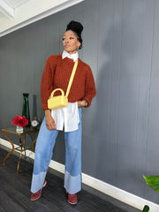 Oversized Cup Hem Sweater - GlassHouse Chic