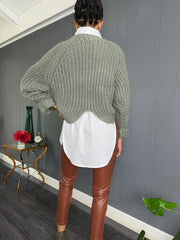Oversized Cup Hem Sweater - GlassHouse Chic