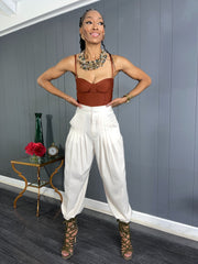 Pleated Tapered Leg Pant - GlassHouse Chic
