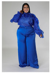 Plus Size Royal Blue Rose Set - GlassHouse Chic
