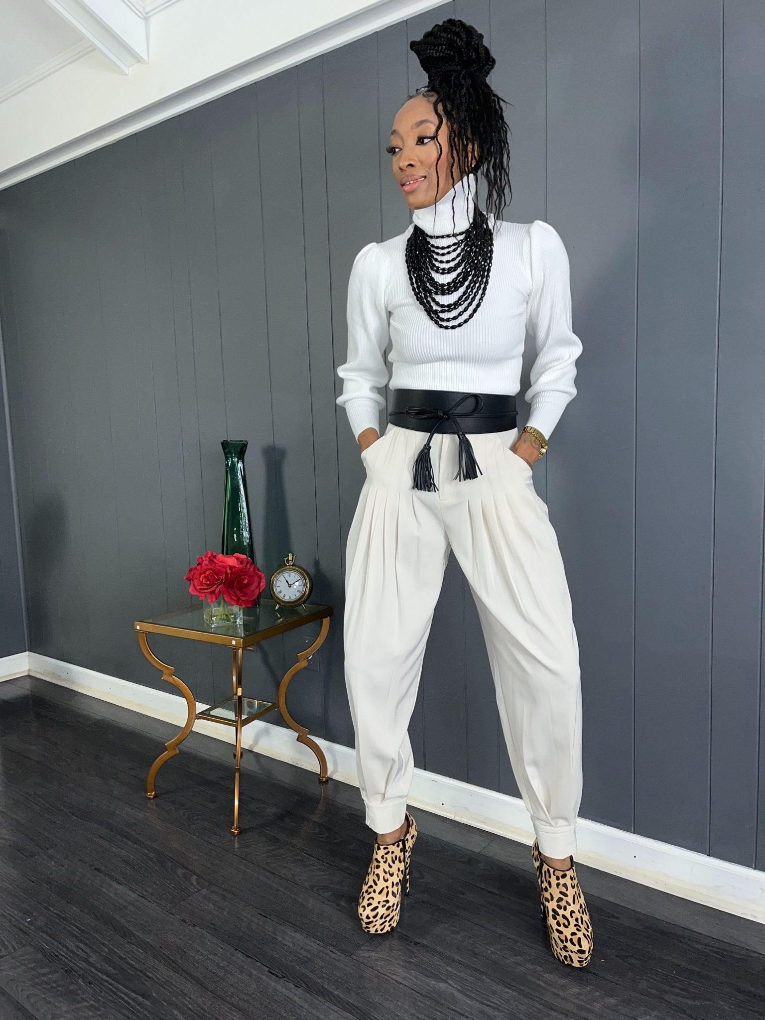 Ribbed Turtleneck Sweater - GlassHouse Chic