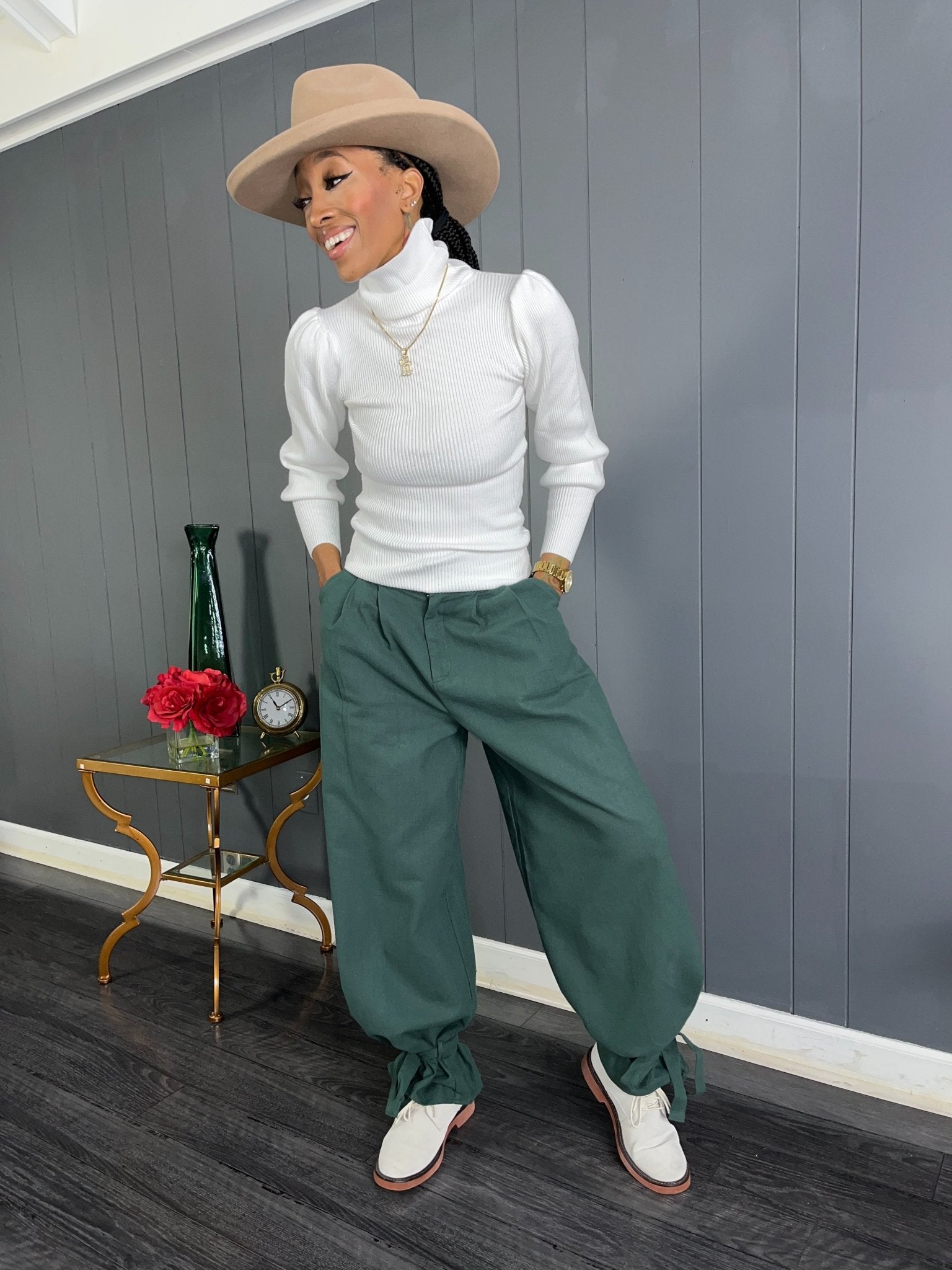 Ribbed Turtleneck Sweater - GlassHouse Chic