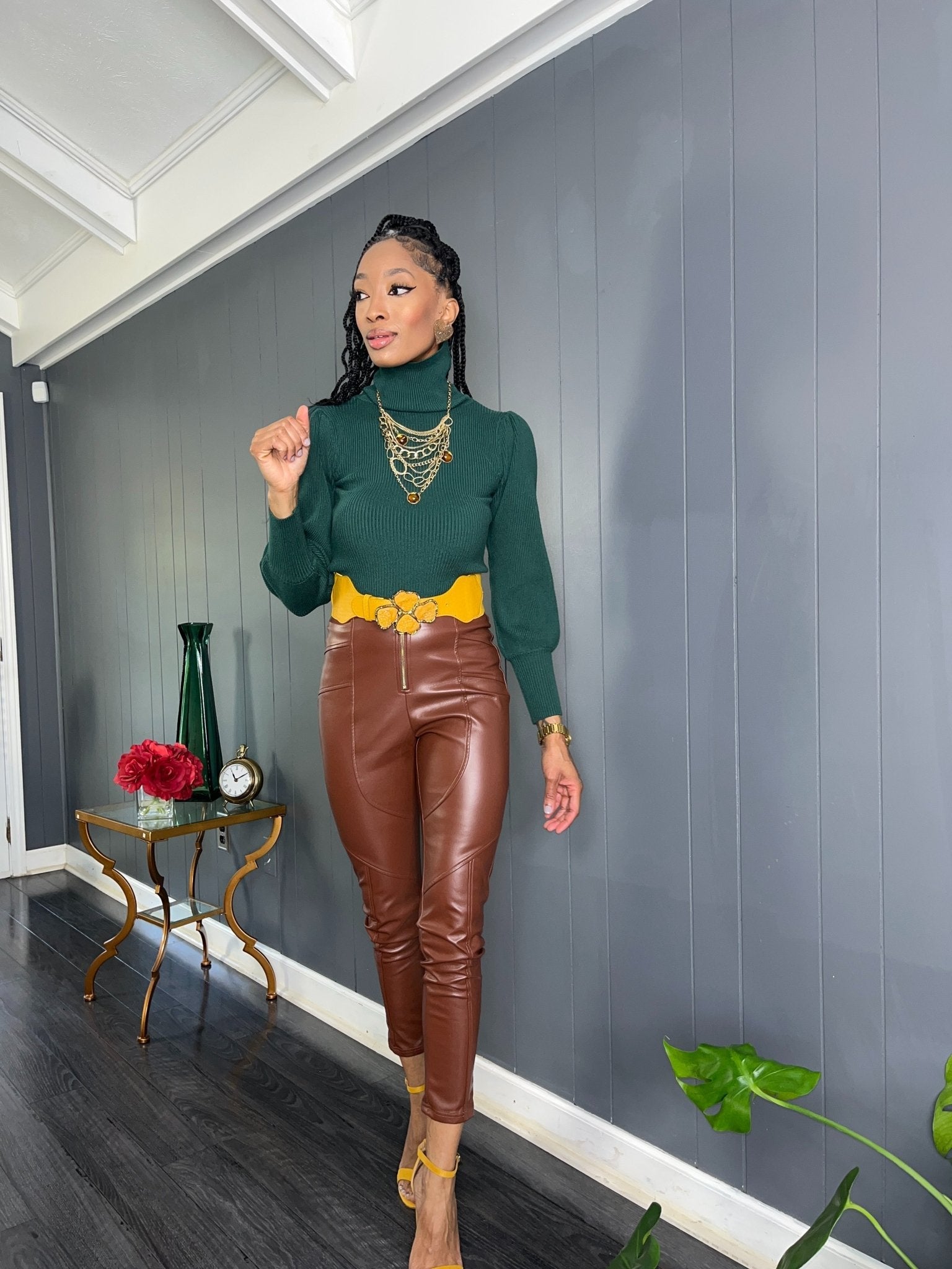 Ribbed Turtleneck Sweater - GlassHouse Chic