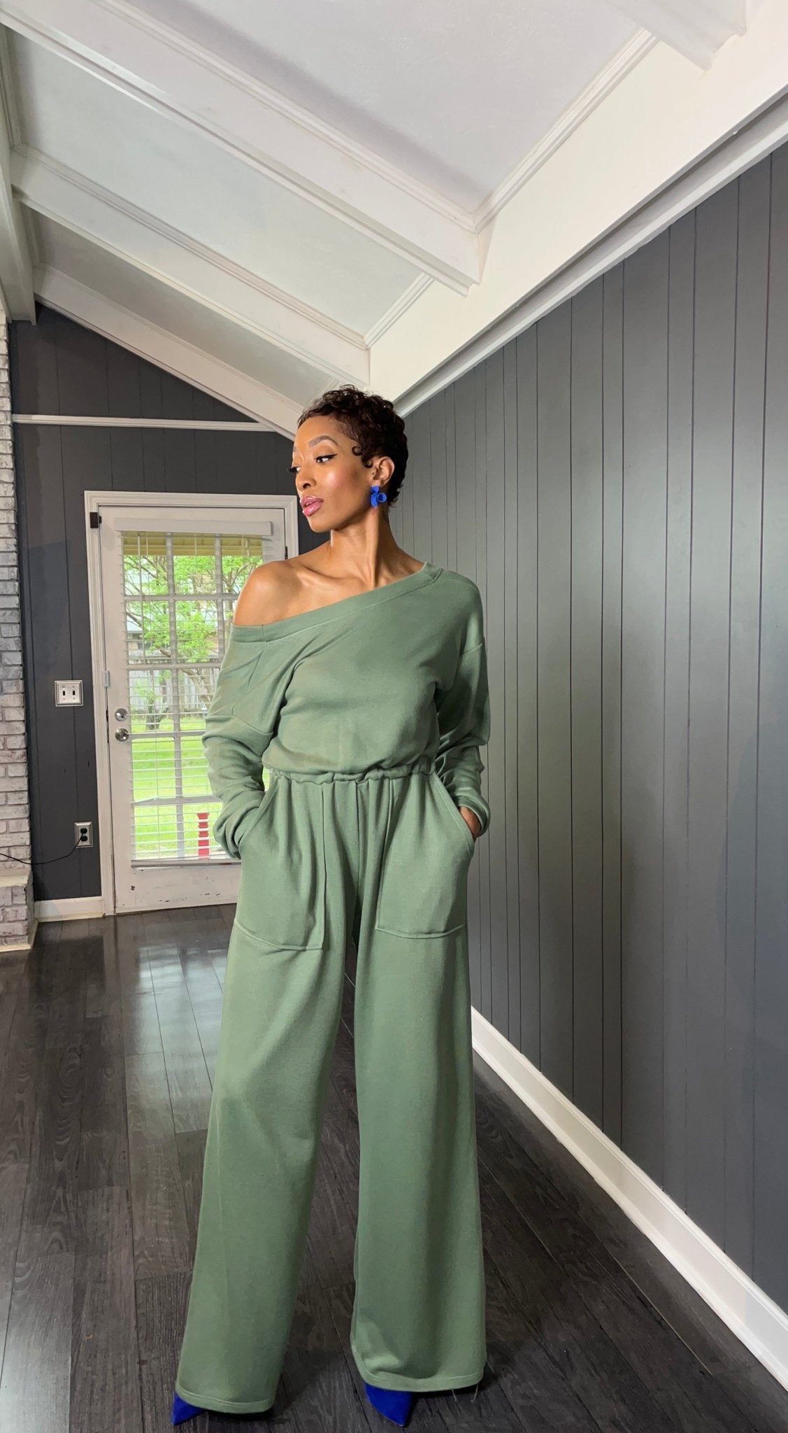 Sage Flowy Jumpsuit - GlassHouse Chic