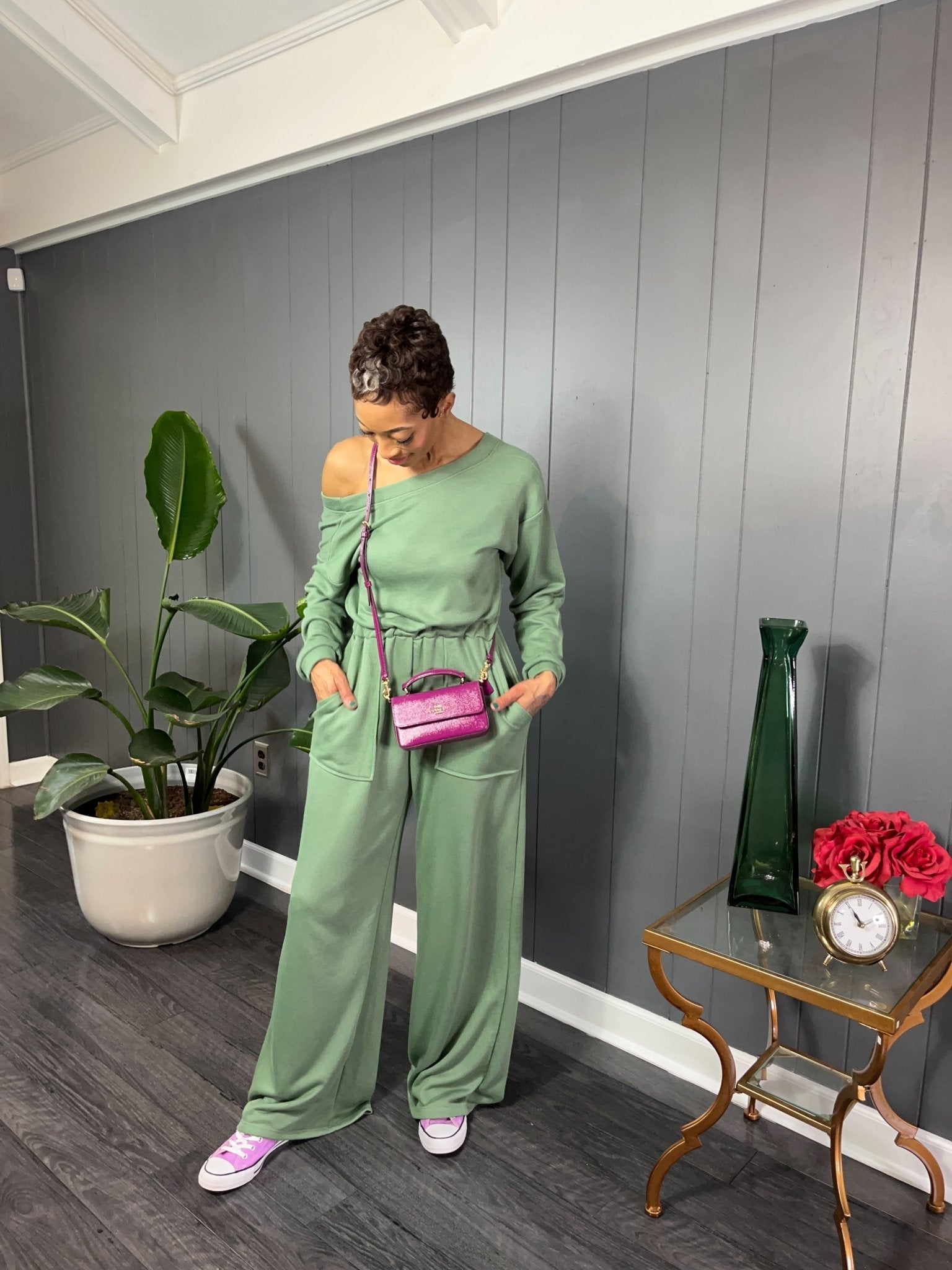 Sage Flowy Jumpsuit - GlassHouse Chic