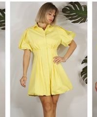 Yellow Balloon Dress - GlassHouse Chic