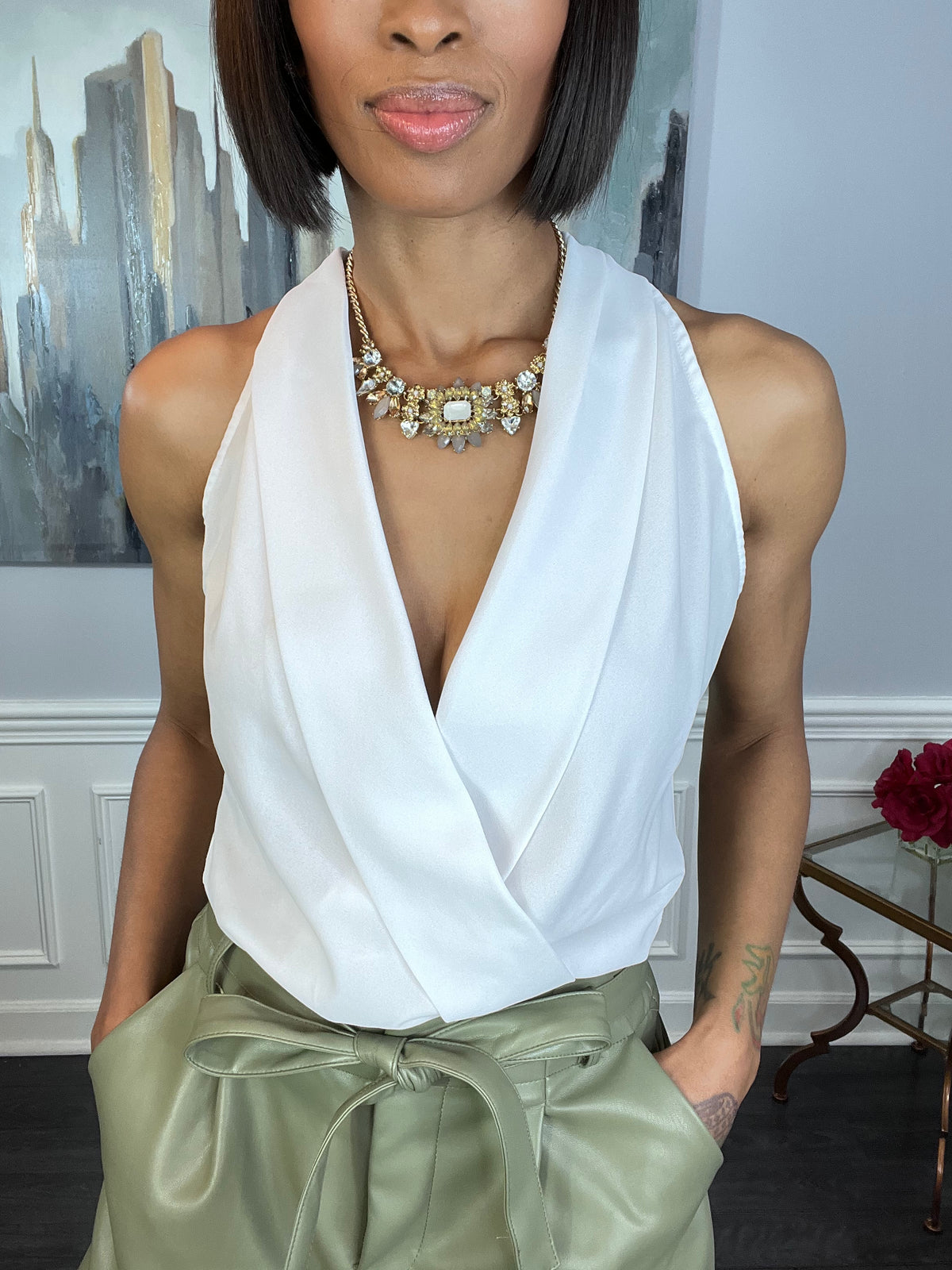 White Twist Top