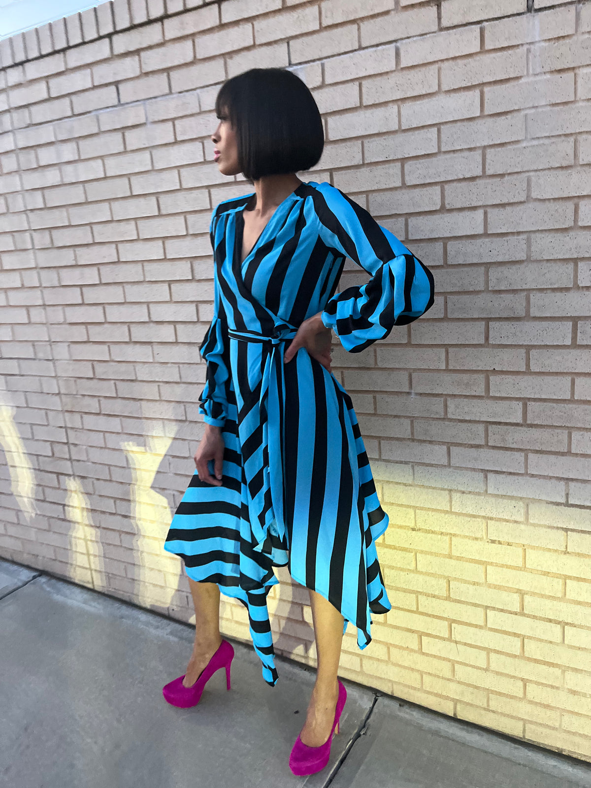 Striped Hi Low Dress